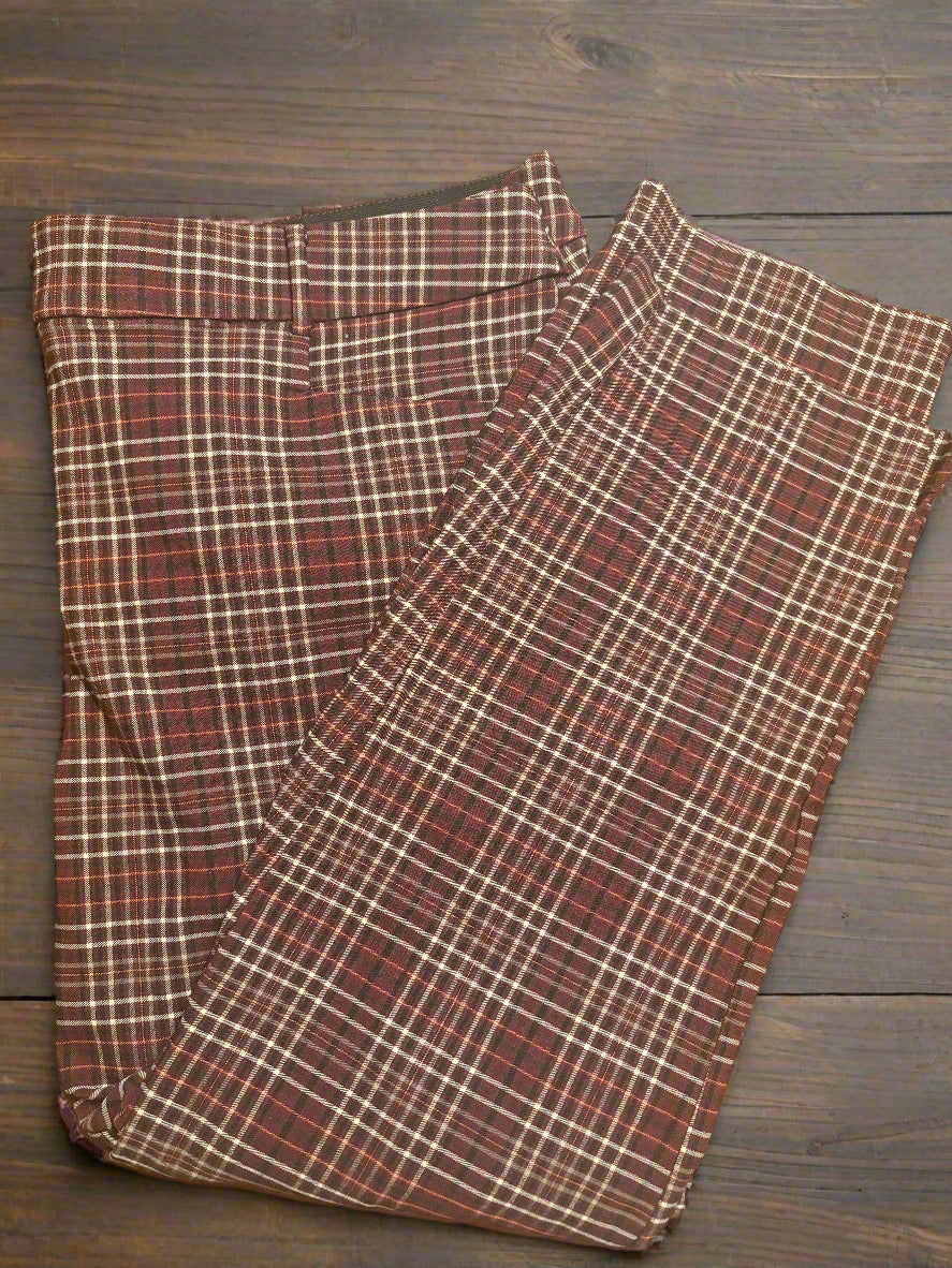 Plus Size Plaid Pants | Size 20 High-Waisted Trousers, Stretch Waist, Casual Workwear or Street Style