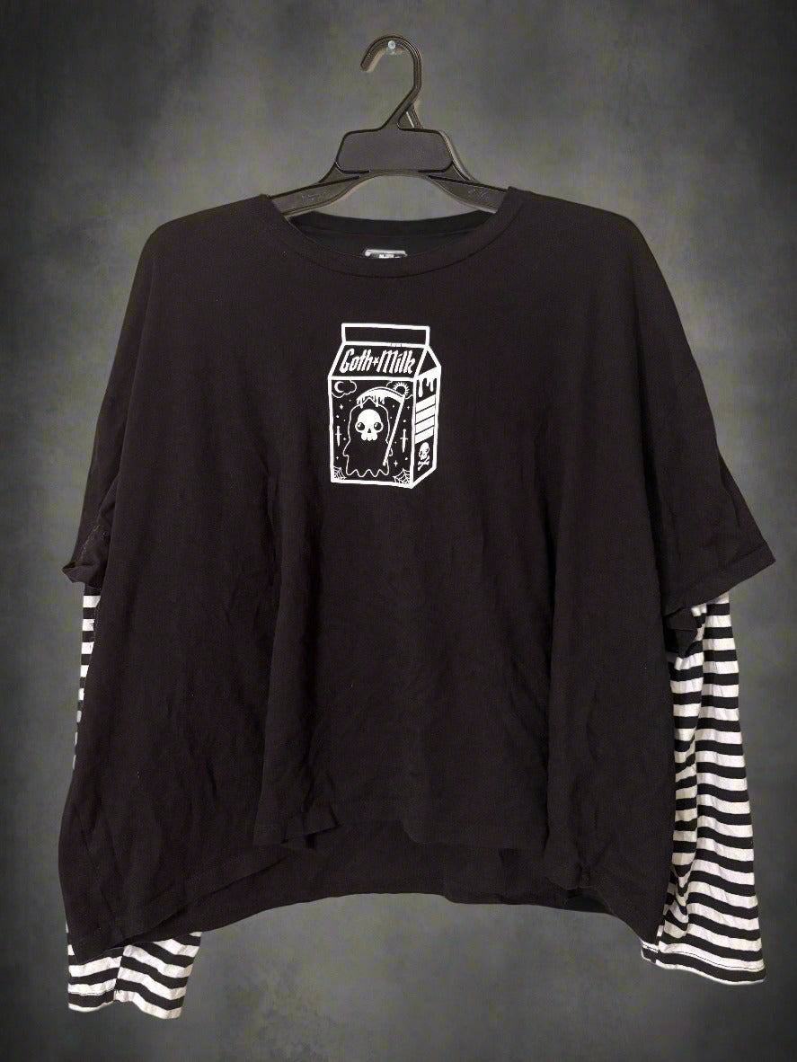 Hot Topic Gothic Milk Long Sleeve Crop Top – Plus Size 5X Alternative Fashion